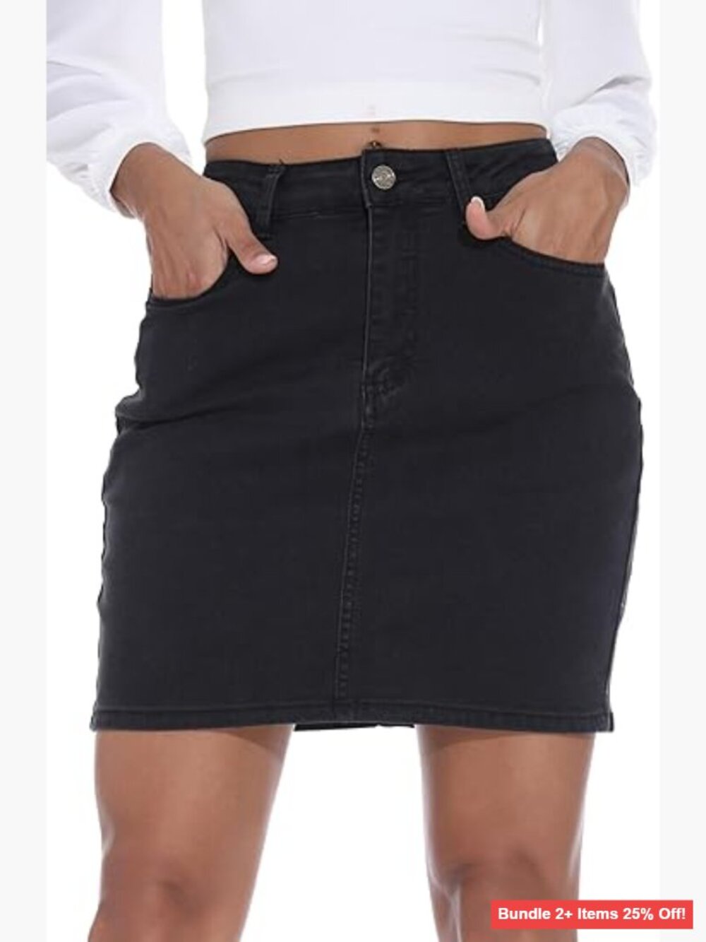 High Waisted Denim Pencil Skirt Stretch Mini S-XXL Casual Party